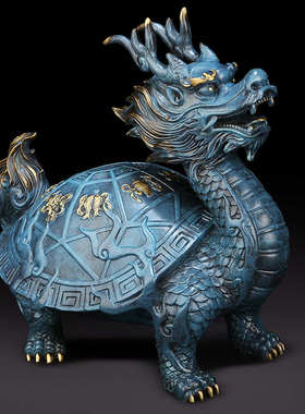 吉善缘《八宝龙龟》铜龙龟摆件 铜八卦兽龙头龟家居装饰礼品0645