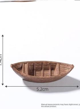古风渔船江南绿树彷古DIY装饰品工艺微缩养鱼鱼缸造景漂浮小船