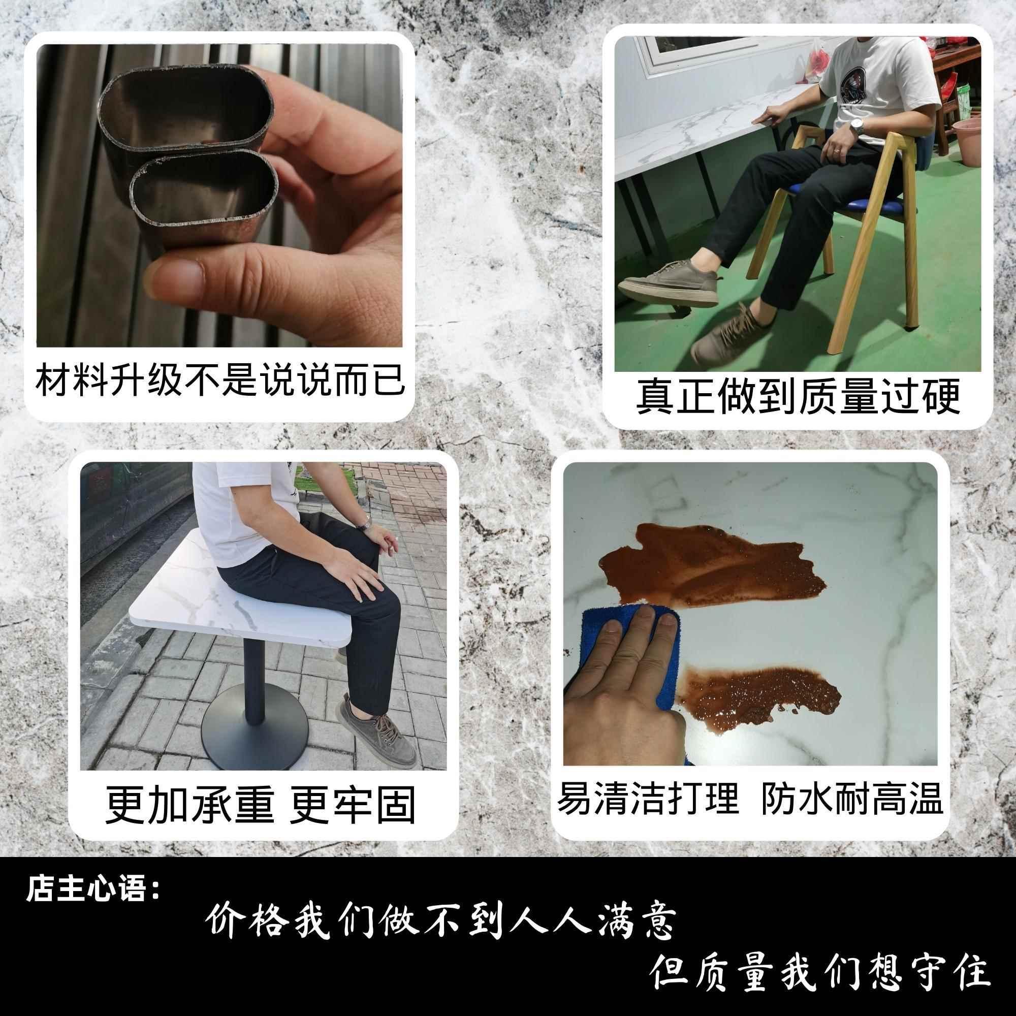 北欧简约家用休闲阳台小茶桌办公室会客接待洽谈仿原木色桌椅组合 - 图0