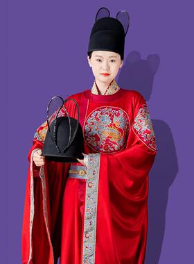 明制翼善冠乌纱帽古风汉服帽子中式新郎帽男女士锦衣卫飞鱼服官帽