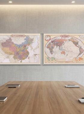 2026新版中国世界地图挂图超大尺寸卷轴地图办公室客厅装饰画定制