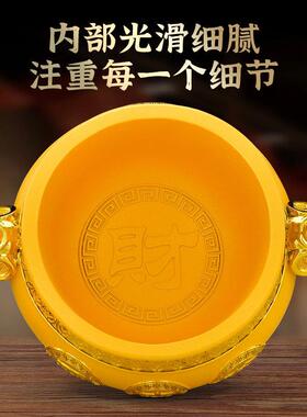 带盖子子聚宝盆摆件有盖招财元宝实用客厅玄关装饰品存钱罐八方来
