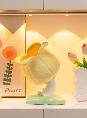 郁金香钥匙收纳摆件轻奢入户玄关客厅电视柜装饰品乔迁礼徐萍