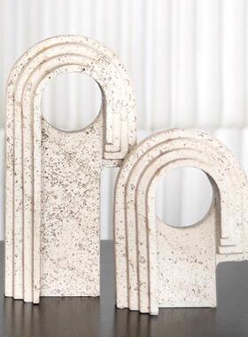 抽象ATN侘寂几何饰不客板规则门洞摆件现代样间厅玄关仿洞石艺术