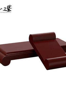 石头底座长方形佛像花瓶盆景鱼缸工艺品摆件奇石实木托架