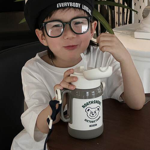 haleiwa儿童保温杯宝宝吸管水杯幼儿园水壶饮水杯子316进口新款 - 图2