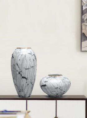 现代新中式简约陶瓷花瓶工艺礼品摆饰样板间客厅软装饰品博古架花