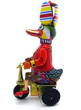 MS062鸭骑三轮车铁皮怀旧工艺品微电影拍摄道具铁皮工艺品