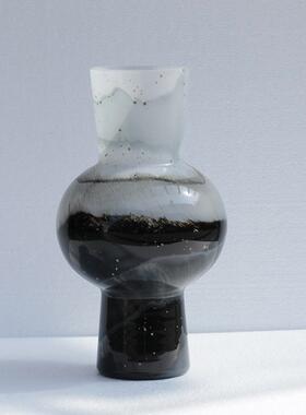 新款直销中古风渐变拼色玻璃花瓶摆件客厅餐桌水培复古花瓶简约轻