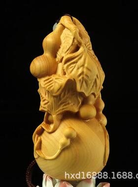 厂家黄杨木雕工艺把玩汽车钥匙挂件饰品葫芦福禄满堂古风
