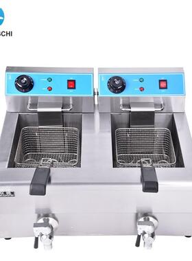 单锅缸双电357炸炉商用油炸锅炸串自动控电炸缸锅油炸机炸 温油条