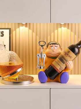 胖虎红酒架酒柜摆件现代轻奢高档客厅玄关电视餐柜家居装饰品