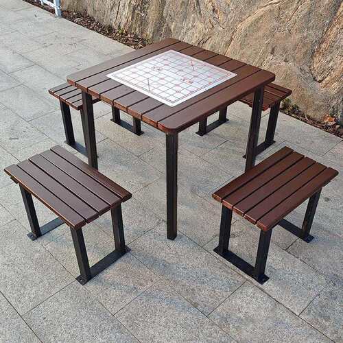 外棋桌公园棋棋牌桌椅盘桌一桌椅庭院桌子棋牌桌盘椅组合四户实木桌椅组合 - 图1