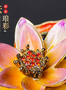 新中式花瓶摆件客厅珐瑯彩高端高级感玄关轻奢工艺礼品摆饰玻璃艺