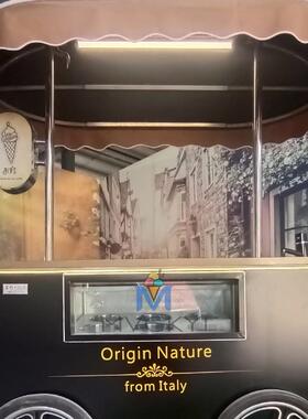 明毅定制手推冰淇淋花车酒店冰品展示雪糕甜品冰棒冰激凌户外售卖