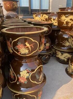 荷花缸庭院大水缸陶瓷鱼缸睡莲盆乌龟缸花鸟精品盆阳台生态鱼缸