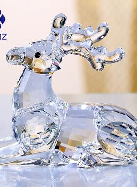 车内饰品摆件水晶鹿一路平安女神款车内装饰车载用品大全汽车摆件