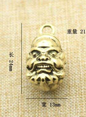 黄铜挂件沙僧头吊坠挂坠绳坠禧铜饰品 个性创意饰品配件拉链坠子