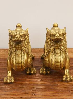 129家铜貔厂貅摆件摆一貔对走路貅件天禄貔貅