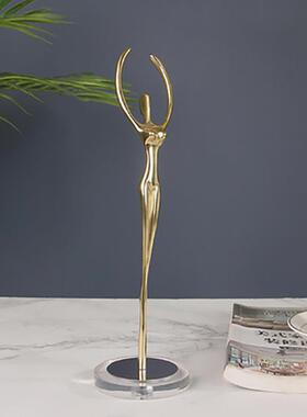 铜芭蕾舞女孩摆件现代轻奢创意人物工艺品礼物电视柜装饰品摆设