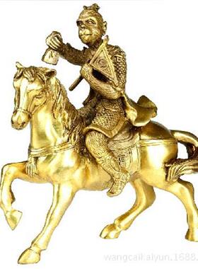 铜马上猴摆件上猴铜马猴JTM子摆猴件铜子马骑马家居装饰工铜艺品