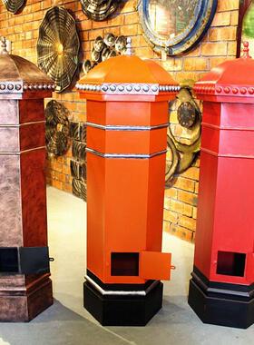 热销 复古铁皮邮筒 伦敦街头邮筒 展示陈列工艺摆件 英伦邮筒