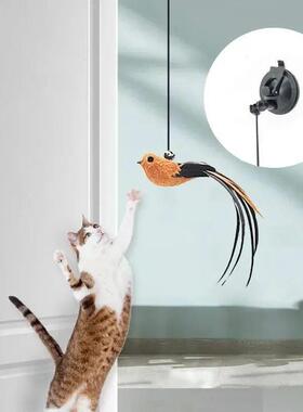 Upgraded Epoxy Sucker Steel Wire Long Rod Feather Cat Teasin
