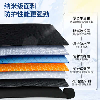 汽车遮雪挡防霜防水加厚牛津布冬季防雪前挡风玻璃防冻罩风挡雪挡 - 图2