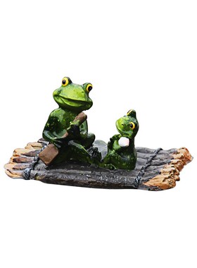 新款直销跨境青蛙乌龟庭院池塘漂浮动物植物摆件水池荷花仿真装饰