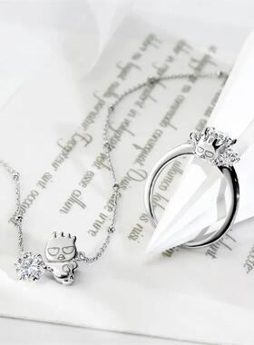 BADBADTZ系列-酷企鹅莫桑石单锆石戒指男女同款七夕节礼物可爱ins