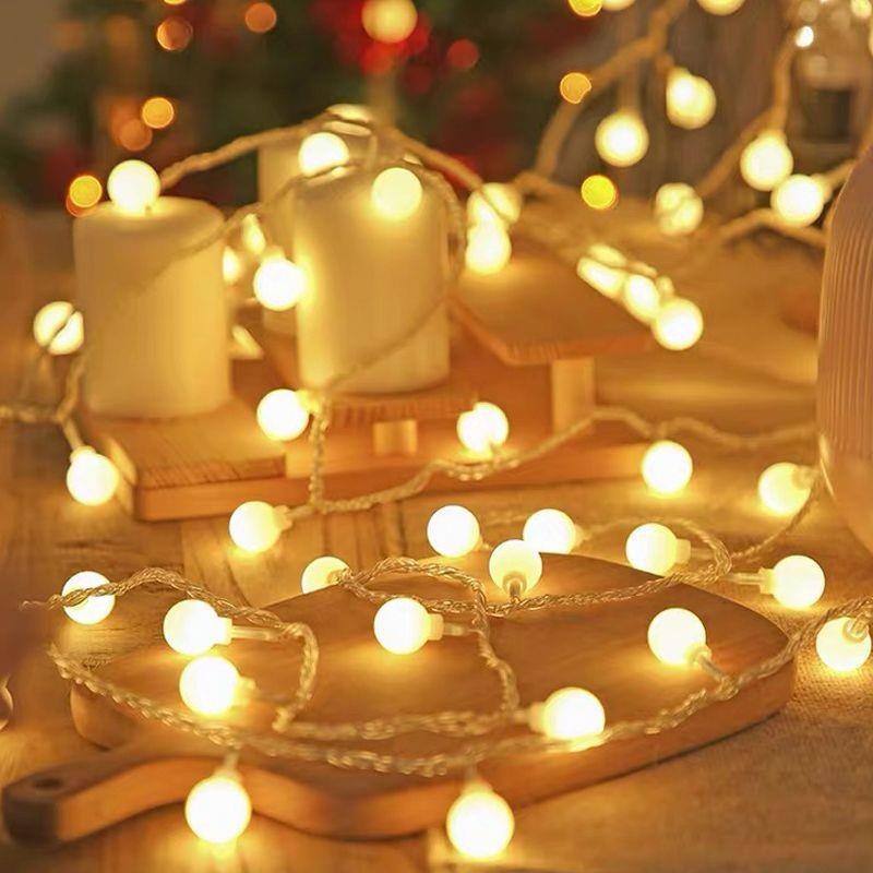 LED彩灯灯串摆摊星星圆球灯INS露营天幕灯光气氛灯户外夜市装饰灯 - 图0