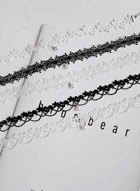 韩国复古超仙白色蕾丝珍珠吊坠