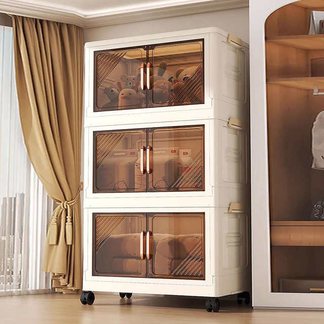 Children's wardrobe storage cabinet without installation baby clothes sorting household snacks plastic storage rack bedroom storage cabinet
