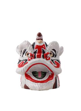 新式国潮醒树脂舞狮狮子头PZ726摆样板房几间客厅玄关茶中电视柜