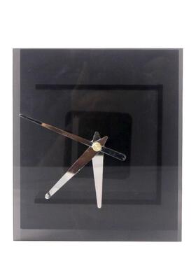 简约现代亚克力透明方形时钟桌面摆件样板房间卧室床头柜座钟装饰