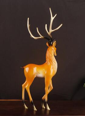 杨铜记铜鹿 铜鹿 铜寿鹿 铜梅花鹿 家居办公室铜鹿摆件