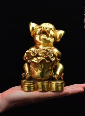 黄铜十二生肖摆件猪狗牛羊鸡龙兔蛇马猴鼠虎客厅玄关工艺礼品铜艺
