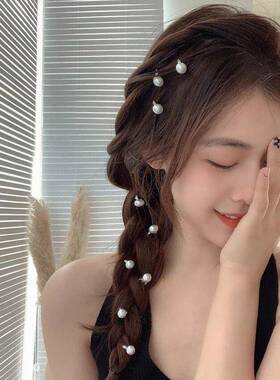 珍珠发夹发饰少女碎发夹侧边编发点缀头饰发卡仙气小珍珠发扣夹子