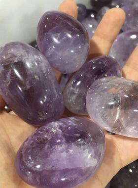 天然紫水晶大颗粒滚石 跨境碎石把玩扩香石鱼缸造景装饰摆件