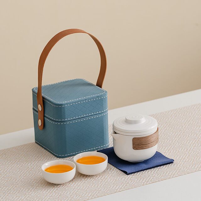 ຜູ້ຜະລິດຊຸດຊາການເດີນທາງ ceramic matte ກັບຫນຶ່ງຫມໍ້ແລະສີ່ຈອກທຸລະກິດຫ້ອງການຊທີ່ແທ້ຈິງຂອງປະທານແຫ່ງການພິມໂລໂກ້