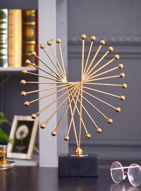 时来运转轻奢客厅玄关办公室桌面书柜隔断创意金属装饰工艺品摆饰