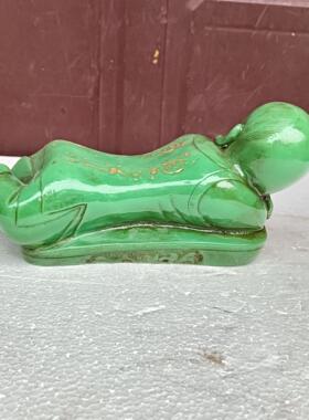 古玩收藏夜光娃娃枕家居摆件仿古树脂男童娃娃抱枕摆设工艺品