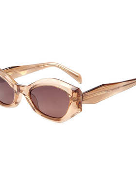 欧美个性窄框猫眼偏光板材墨镜高级感男女跨境复古立体小框太阳镜