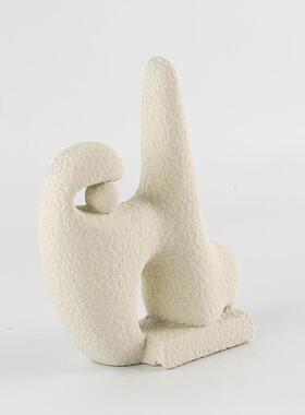 现代艺术砂石颗粒感花瓶抽象几何摆件组合样板间花器饰品搭配套装