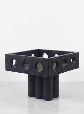 简约创意大理石镂空花盆摆件客厅电视柜玄关样板间桌面装饰品花盆