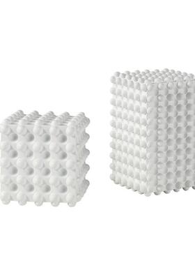 现代简约创意树脂工艺黑白绳结几何立体装饰品摆件家居样板房软装