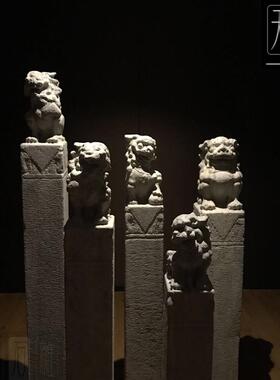 拴马桩石雕仿古青石拴马柱做旧栓马石狮子貔貅麒麟四神兽装饰摆件