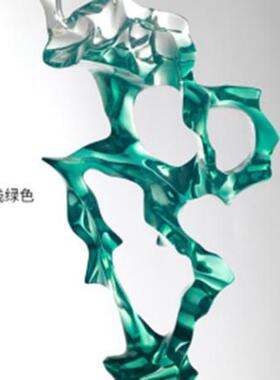 酒店玄关办公室创意桌面摆件透明树脂太湖石雕塑现代抽象客厅装饰