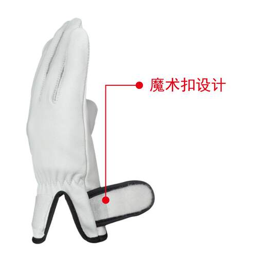 司机手套电焊短款日本白色牛皮Cowhide Leather Safety Gloves - 图2