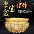 黄铜狮头聚宝盆摆件黄铜家用客厅办公室开业装饰铜制聚宝盆摆件
